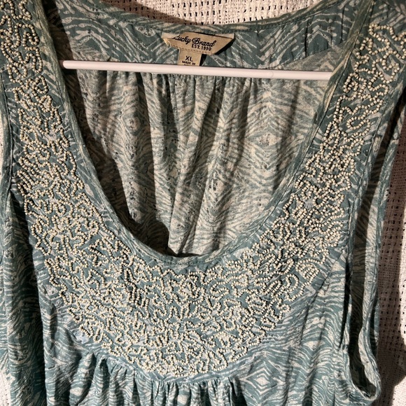 Lucky Brand stylish top Beaded embellishments around neck/chest - Picture 5 of 7